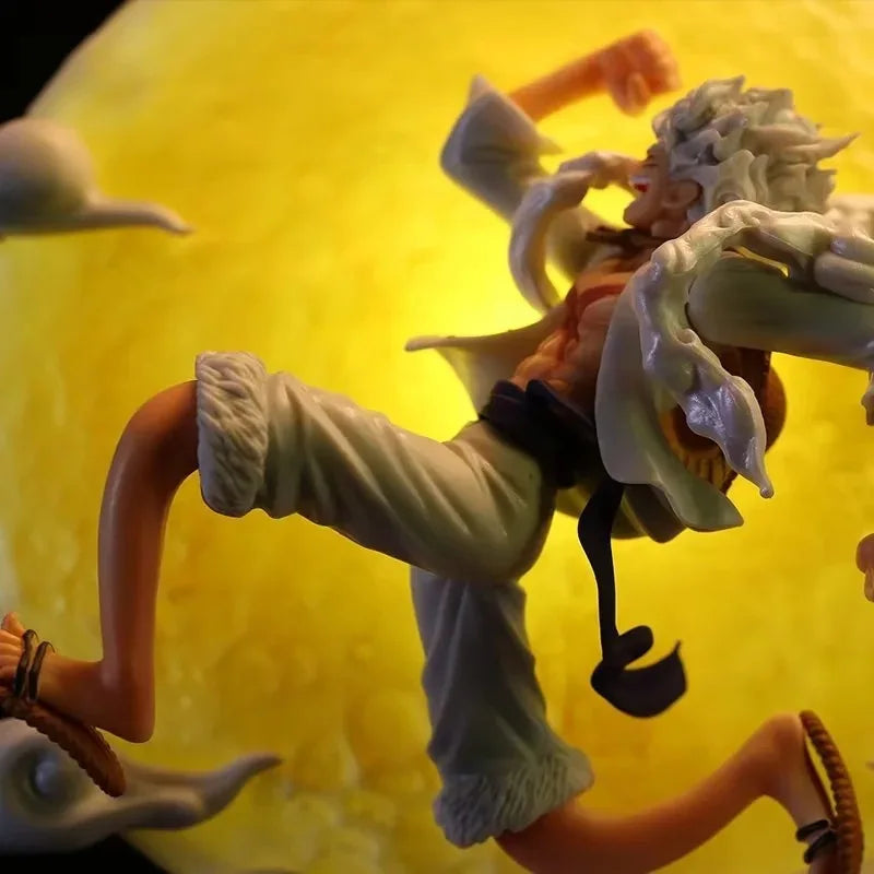 Illuminate Your Space with the Glowing One Piece Gear 5 Nika Luffy Moon Chase Figure - Anime LED Desk Atmosphere Lamp