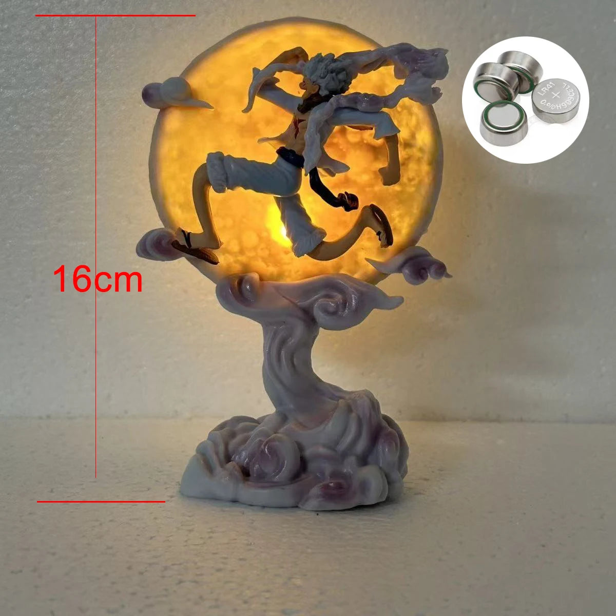Illuminate Your Space with the Glowing One Piece Gear 5 Nika Luffy Moon Chase Figure - Anime LED Desk Atmosphere Lamp