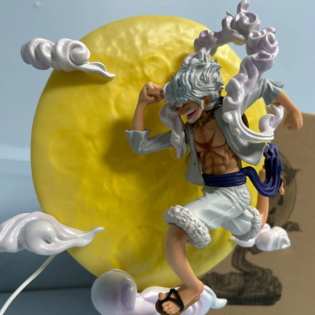 Illuminate Your Space with the Glowing One Piece Gear 5 Nika Luffy Moon Chase Figure - Anime LED Desk Atmosphere Lamp