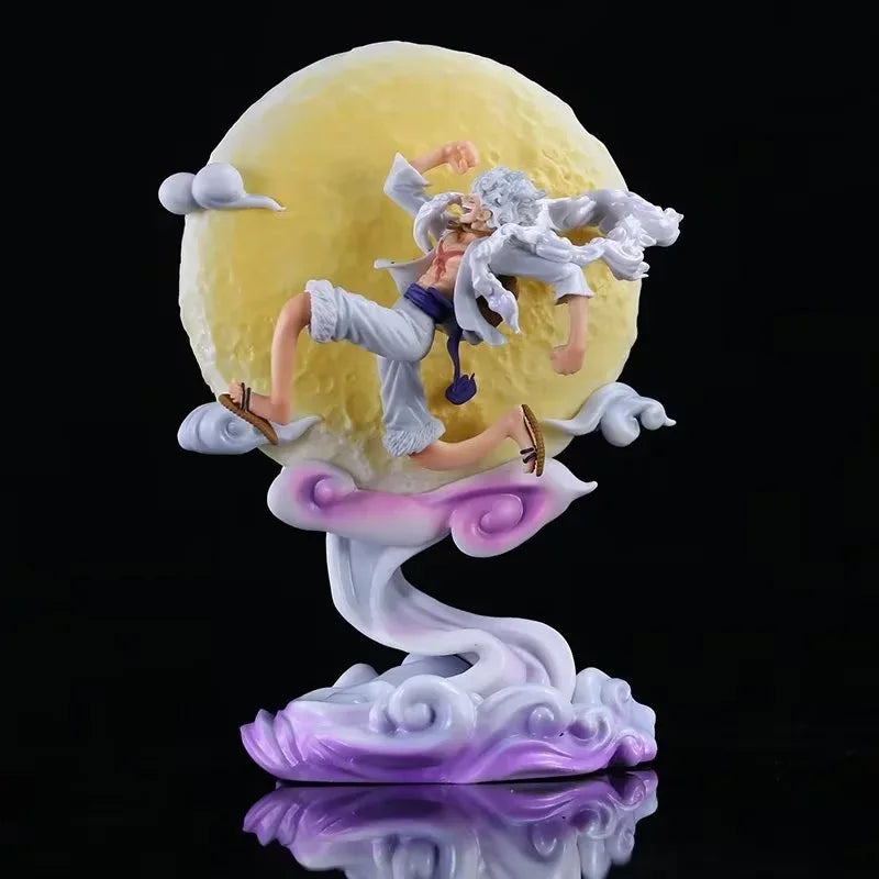 Illuminate Your Space with the Glowing One Piece Gear 5 Nika Luffy Moon Chase Figure - Anime LED Desk Atmosphere Lamp